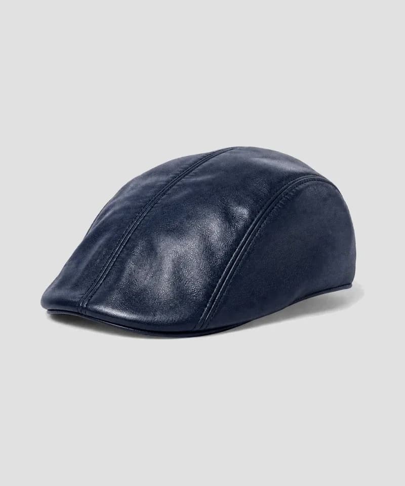 Boina de cuero azul marino — Boinas