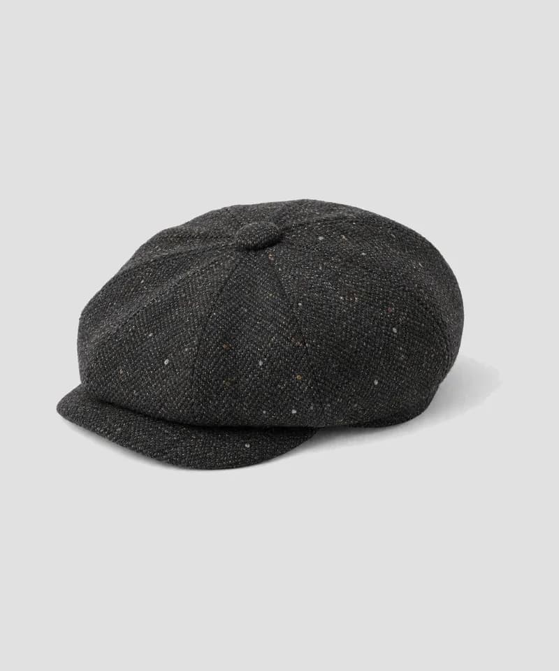 Boina newsboy Donegal gris carbón — Boinas