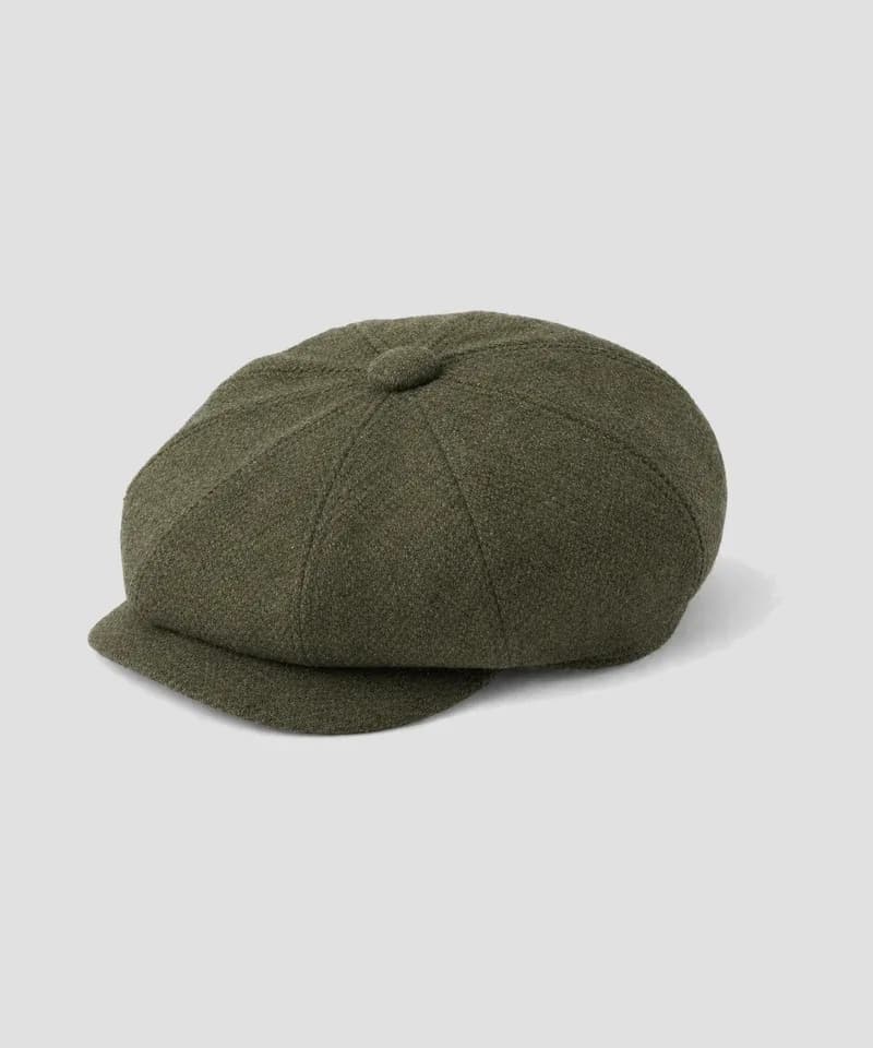 Boina newsboy tweed verde oliva — Boinas