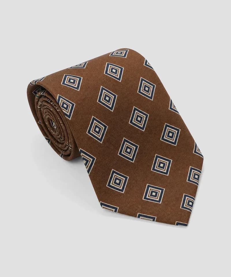 Corbata marrón geométrica — Corbatas