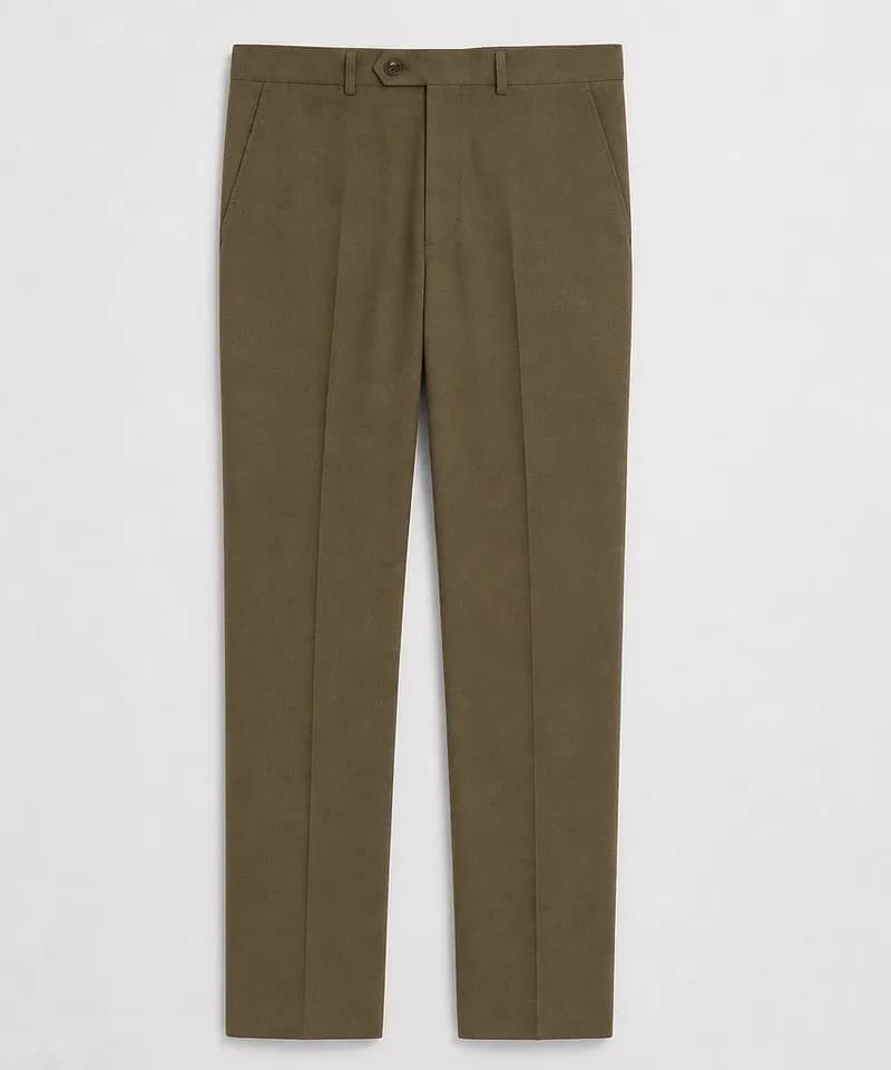 Pantalón verde oliva con raya al medio — Pantalones