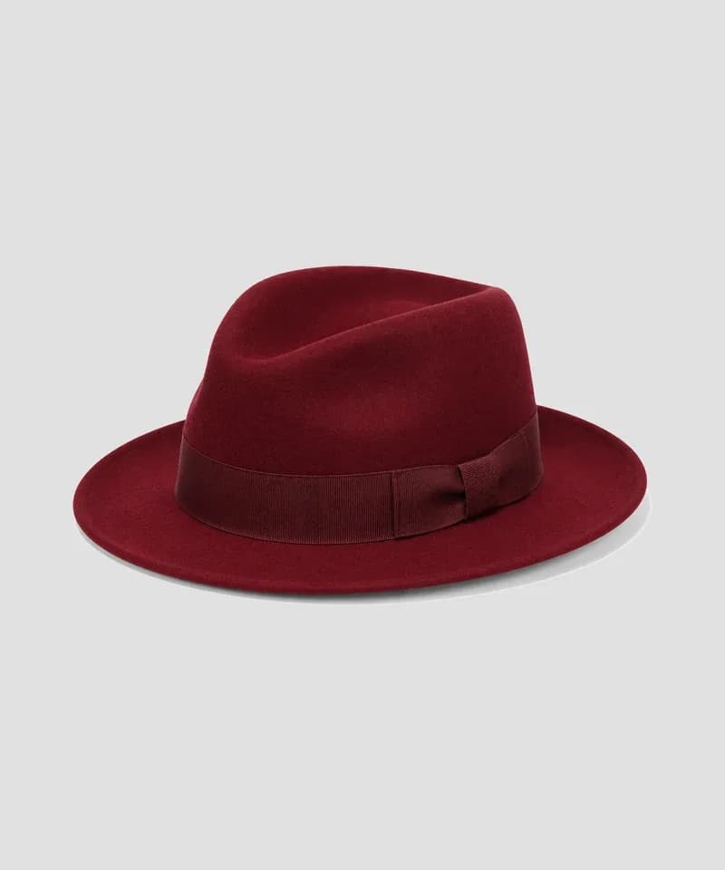 Sombrero de fieltro granate — Sombreros