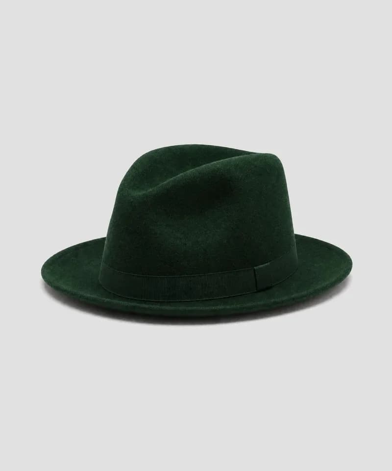 Sombrero de fieltro verde bosque — Sombreros