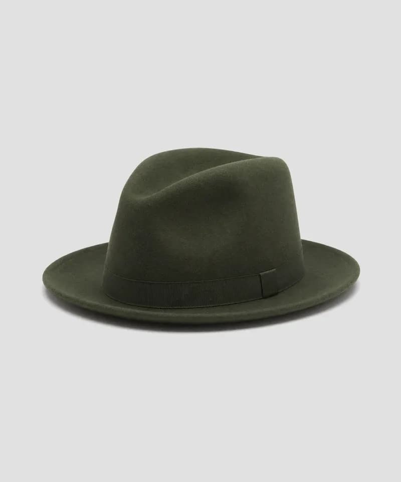 Sombrero de fieltro verde oliva — Sombreros