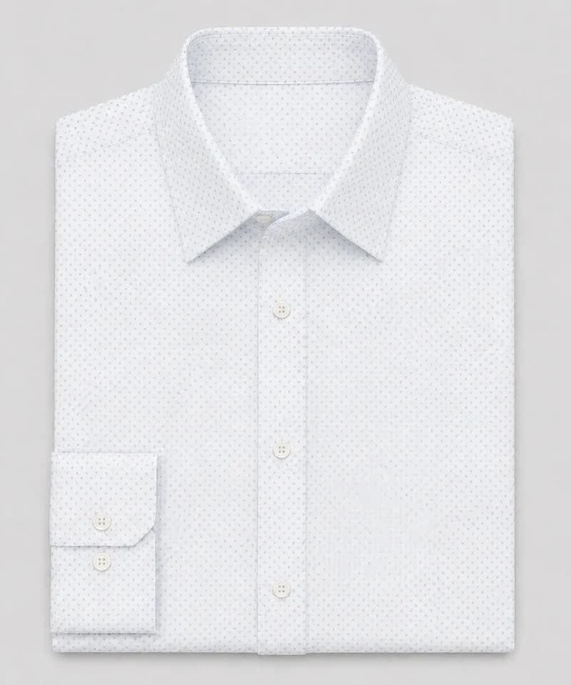 Camisa blanca con micro puntos celestes Buckingham — Camisas
