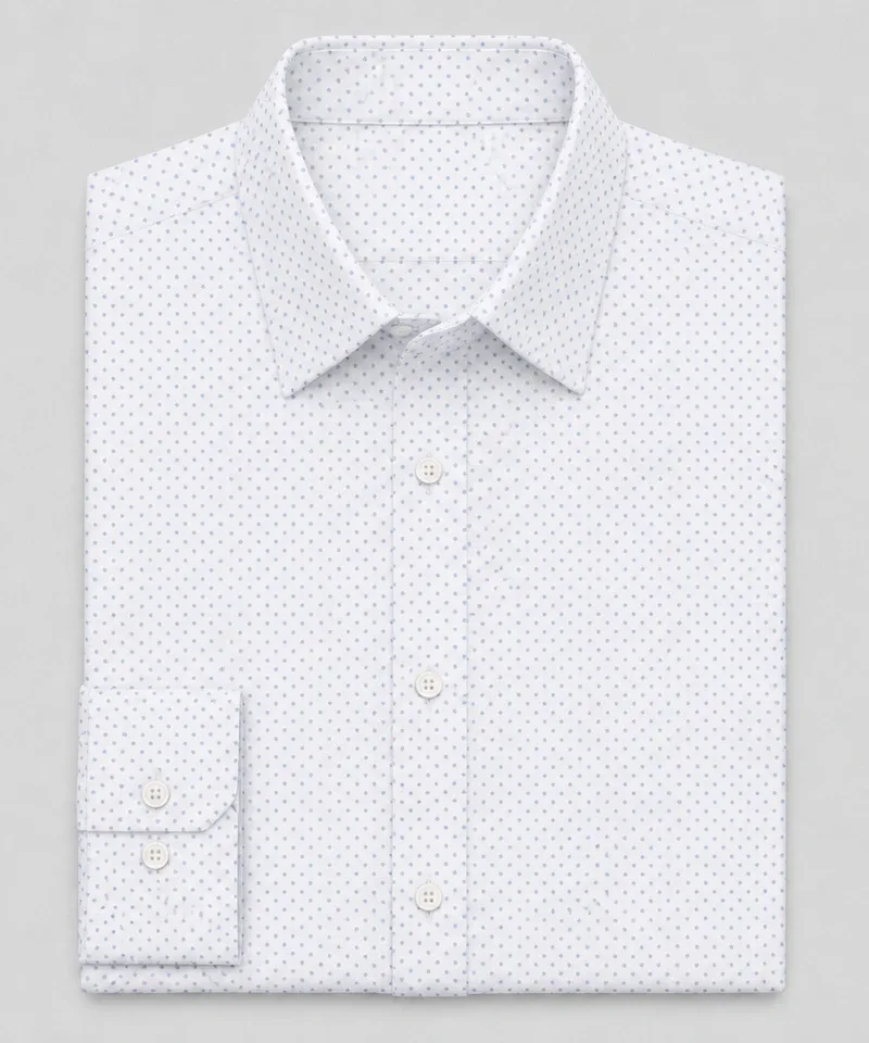 Camisa blanca con micro puntos azules Venecia Slim — Camisas