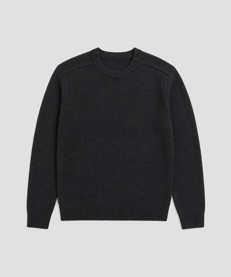 Sweater cuello redondo negro — Sweaters